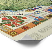 Poster de la carte de la Barbade vintage (Coin)