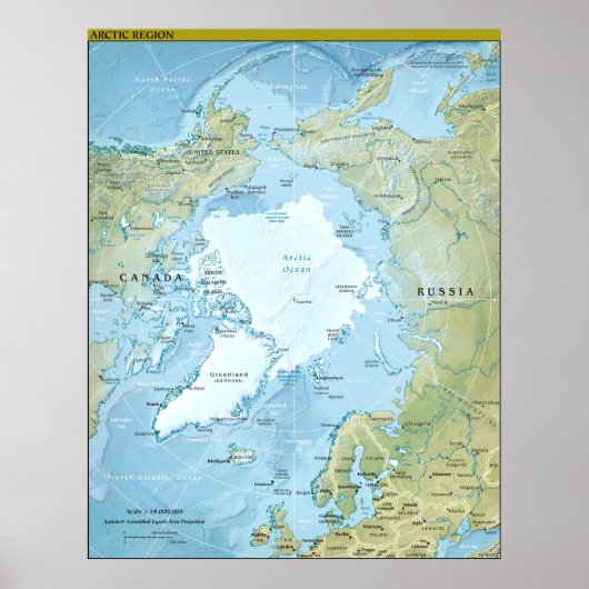 Poster de la carte de la région de l'Arctique (Devant)