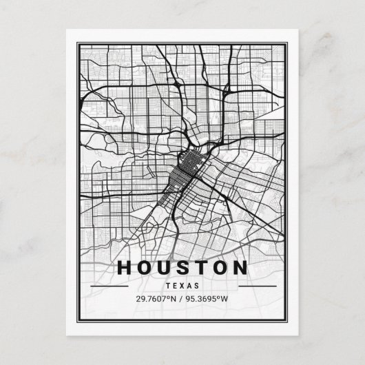 Poster de la carte de la ville de Houston Texas US (Devant)
