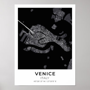 Poster de la carte de la ville de Venise