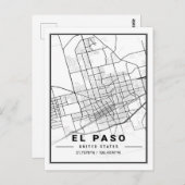 Poster de la carte de la ville d'El Paso Texas USA (Devant / Derrière)