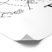 Poster de la carte de la ville noire et blanche de (Coin)