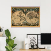 Poster de la carte de l'Ancien Monde Arty (Bureau à domicile)