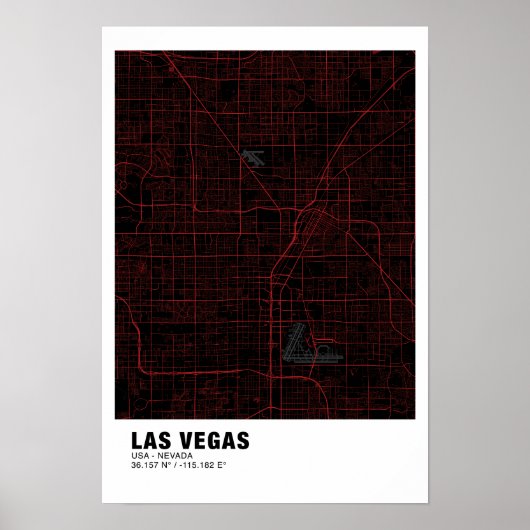 Poster de la carte de Las Vegas - Nevada Carte noi (Devant)