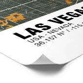 Poster de la carte de Las Vegas - Nevada Green Map (Coin)