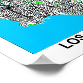 Poster de la carte de Los Angeles (Coin)