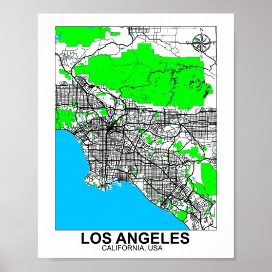 Poster de la carte de Los Angeles (Devant)