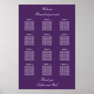 Poster de la carte de Mariage de 12 tables
