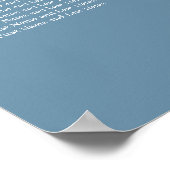 Poster de la carte de Mariage de table Dusty Blue  (Coin)