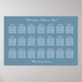 Poster de la carte de Mariage de table Dusty Blue  (Devant)