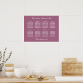 Poster de la carte de Mariage de table Mauve 8 (Cuisine)