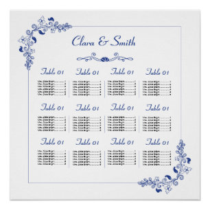 Poster de la carte de Mariage floral
