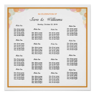 Poster de la carte de Mariage floral