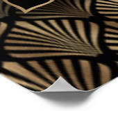 Poster de la carte de Mariage noir or glamour (Coin)