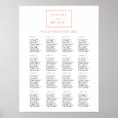 Poster de la carte de Mariage orange blanc moderne (Devant)