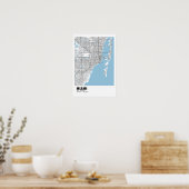 Poster de la carte de Miami - Carte noire de Miami (Cuisine)