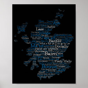 Poster de la carte de mots écossais Slang