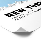Poster de la carte de New York - Carte blanche de  (Coin)