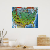 Poster de la carte de Noël USA (Cuisine)