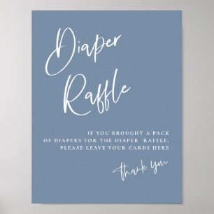 Poster de la carte de rabat Denim Blue Baby shower