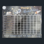 Poster de la carte de récompense de l'astronaute s<br><div class="desc">Un tableau de récompenses avec l'espace extra-atmosphérique,  astronaute,  vaisseau spatial,  robots,  planètes et étoiles.</div>