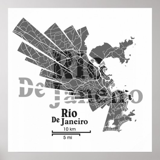 Poster de la carte de Rio de Janeiro (Devant)