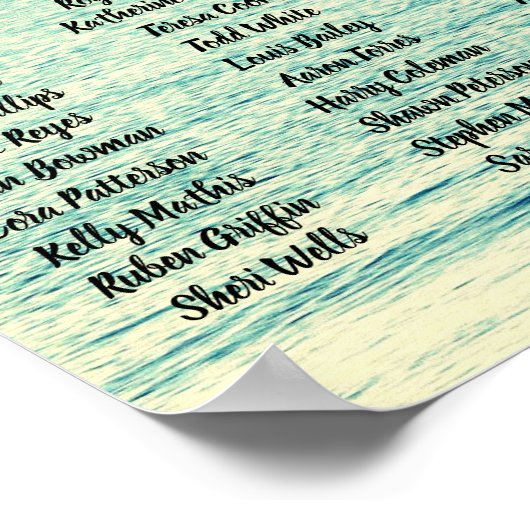 Poster de la carte de siège - Design de mouette (Coin)