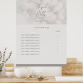 Poster de la carte de siège mariage (Cuisine)