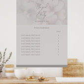 Poster de la carte de siège mariage (Cuisine)