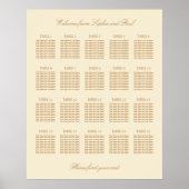 Poster de la carte de siège Mariage de table crème (Devant)