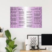 Poster de la carte de siège mariage Floral pourpre (Bureau à domicile)