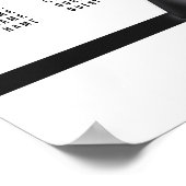 Poster de la carte de siège Mariage noir et blanc  (Coin)