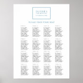 Poster de la carte de siège moderne Blue Bar Mitzv (Devant)