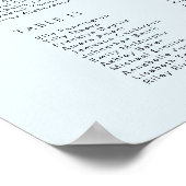 Poster de la carte de siège moderne Light Blue Bar (Coin)