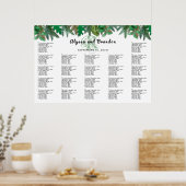 Poster de la carte de siège Monogrammé Forest Gree (Cuisine)