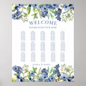 Poster de la carte de sièges bleu bleuet (Devant)