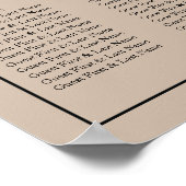 Poster de la carte de sièges de Mariage Floral Rus (Coin)