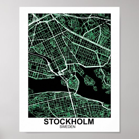 Poster de la carte de Stockholm (Devant)