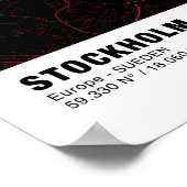 Poster de la carte de Stockholm - Poster rouge Suè (Coin)