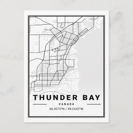 Poster de la carte de Thunder Bay Ontario Canada T (Devant)