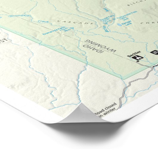 poster de la carte de Yellowstone (Coin)