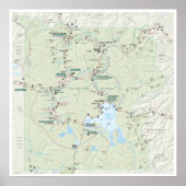 poster de la carte de Yellowstone (Devant)