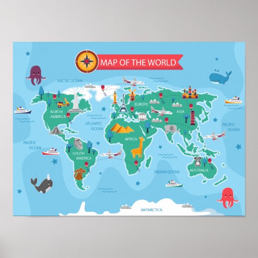 Poster de la carte des enfants du monde (Devant)