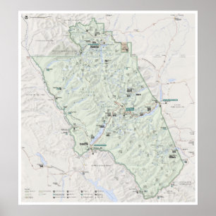 poster de la carte des glaciers (Montana)