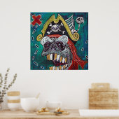 Poster de la carte des trésors de pirates (Cuisine)