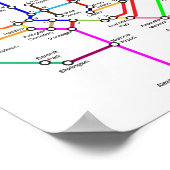 Poster de la carte des vélos de Washington DC (Coin)