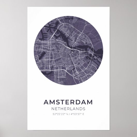 Poster de la carte du cercle pourpre d'Amsterdam P (Devant)