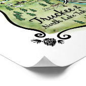 Poster de la carte du lac Tahoe Nord (Coin)