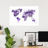 Poster de la carte du monde (Bureau à domicile)