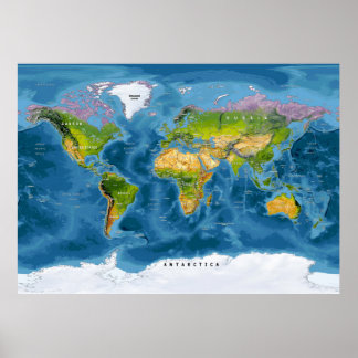 Poster de la carte du monde